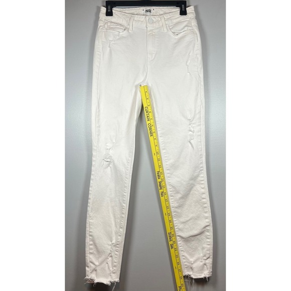 PAIGE Hoxton Ankle Jeans Destructed, Crisp White, Size 28 - Picture 6 of 8